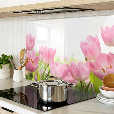 Schneidebrett Rosa Tulpen im Garten