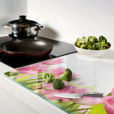 Schneidebrett Rosa Tulpen im Garten