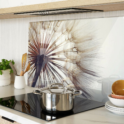 Schneidebrett glas Löwenzahn im Licht