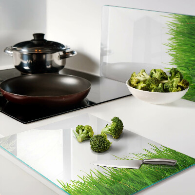 Glas-Schneidebrett mit Motiv grünes Gras