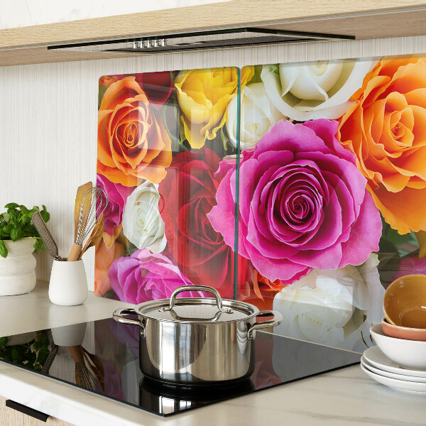 Glas schneidebrett Rosenblüten in verschiedenen Farben