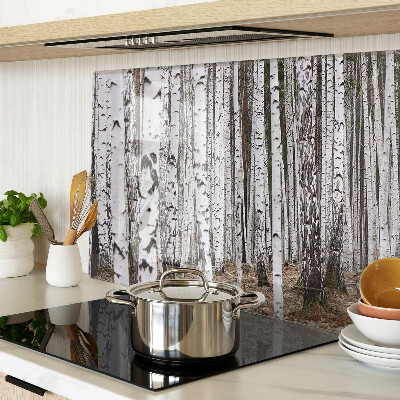 Schneidebrett mit weißer Birkenstamm-Optik