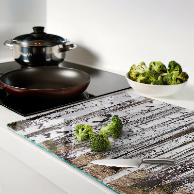 Schneidebrett mit weißer Birkenstamm-Optik