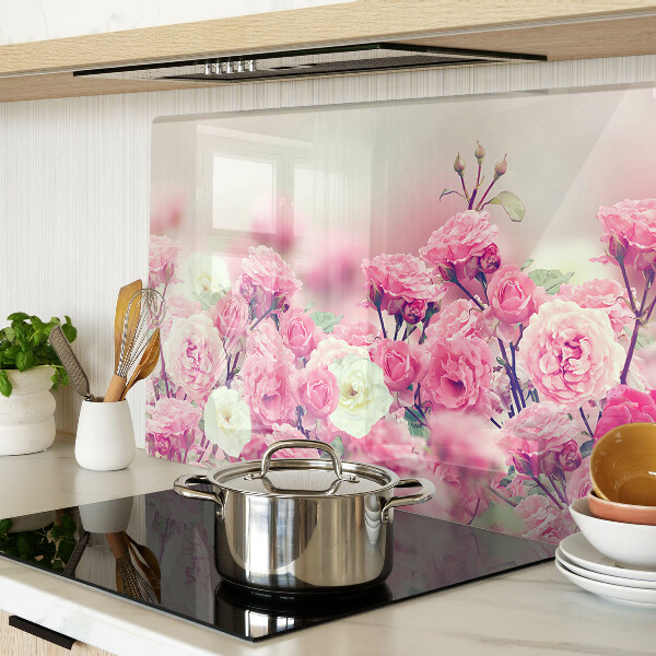 Schneidebrett mit rosa Blumenmotiv