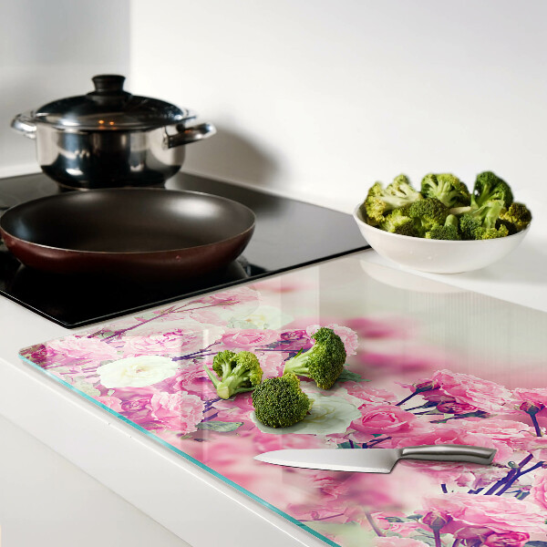 Schneidebrett Rosa Blumenmotiv