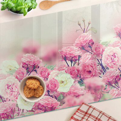 Schneidebrett mit rosa Blumenmotiv