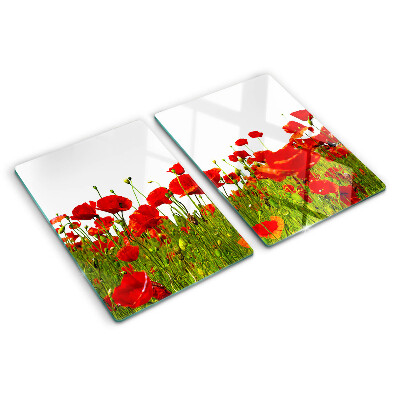Schneidebrett mit Motiv „Mohnblumen auf der Wiese“
