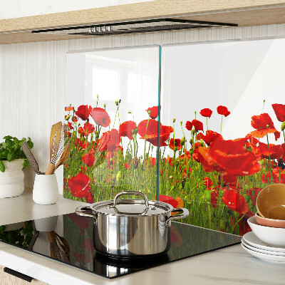 Schneidebrett mit Motiv „Mohnblumen auf der Wiese“