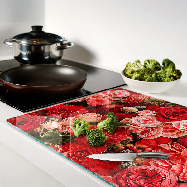 Schneidebrett glas Blumenmuster mit Rosen