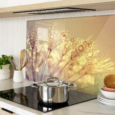 Schneidebrett glas Blumen mit Wassertropfen