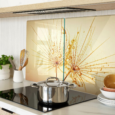 Schneidebrett glas Blumen mit Wassertropfen