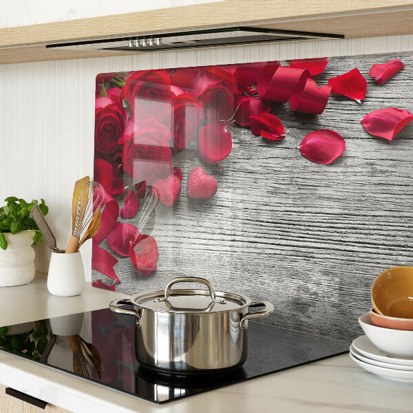 Schneidebrett Rosen und Herzblätter