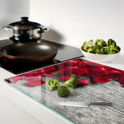 Schneidebrett Rosen und Herzblätter