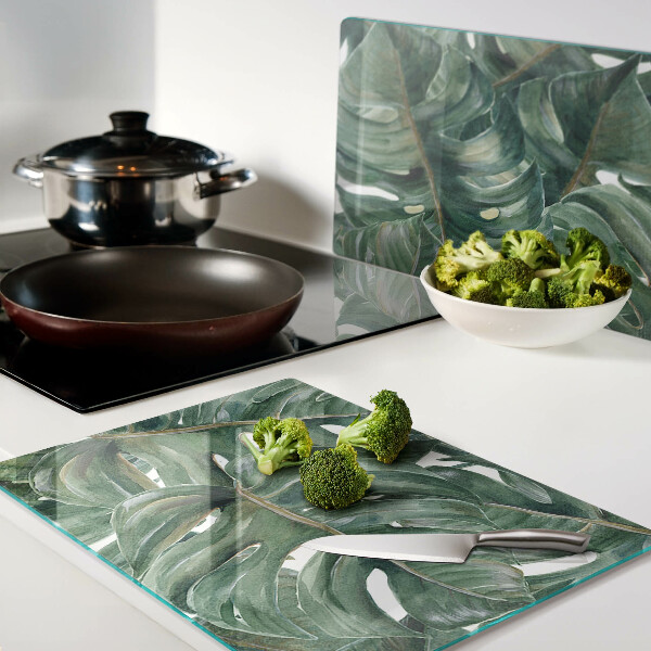 Schneidebrett glas Monstera-Blätter