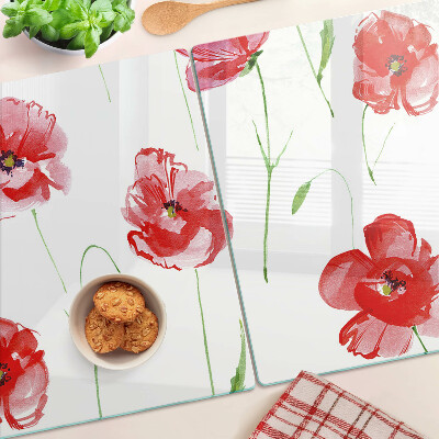 Schneidebrett mit Mohnblumenmuster