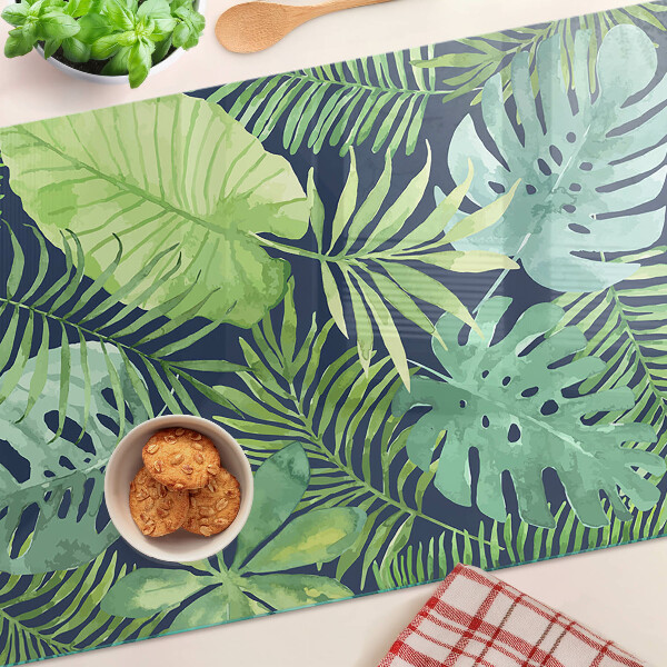 Schneidebrett Glas mit Motiv tropischer Vegetation
