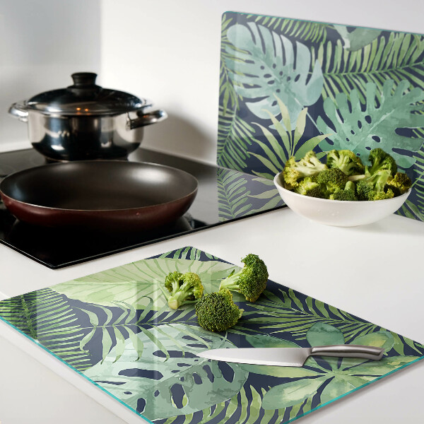 Schneidebrett Glas mit Motiv tropischer Vegetation