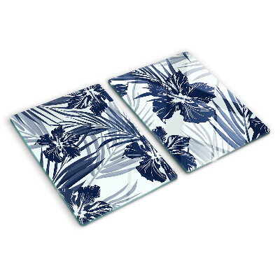 Schneidebrett Glas mit tropischem Blumenmotiv
