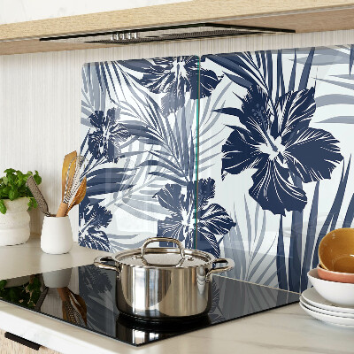 Schneidebrett Glas mit tropischem Blumenmotiv