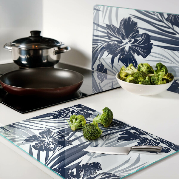 Schneidebrett glas Tropisches Blumenmotiv