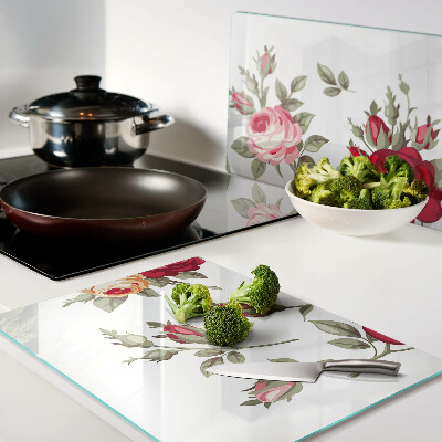 Schneidebrett mit Vintage-Rosen-Motiv