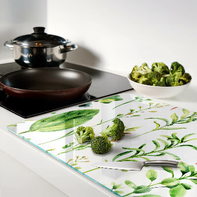 Glas schneidebrett Pflanzenmuster in Grüntönen