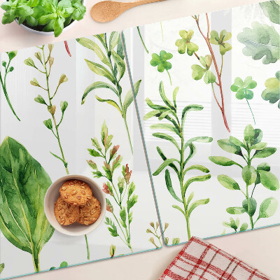 Glas schneidebrett Pflanzenmuster in Grüntönen