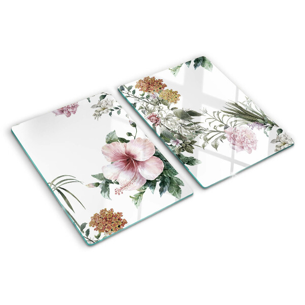 Schneidebrett Blumenmuster mit Hibiskus