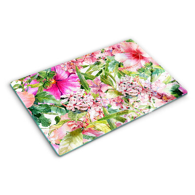 Schneidebrett glas Tropisches Blumenmuster