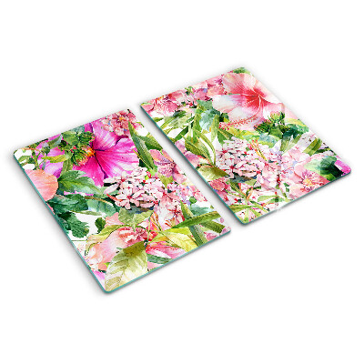 Schneidebrett glas Tropisches Blumenmuster
