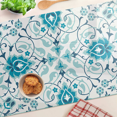 Glas schneidebrett Blumenmuster in Blautönen