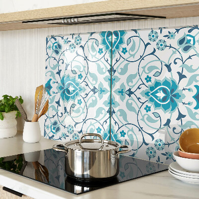 Glas schneidebrett Blumenmuster in Blautönen