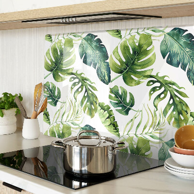 Schneidebrett Monstera-Blätter in Grüntönen