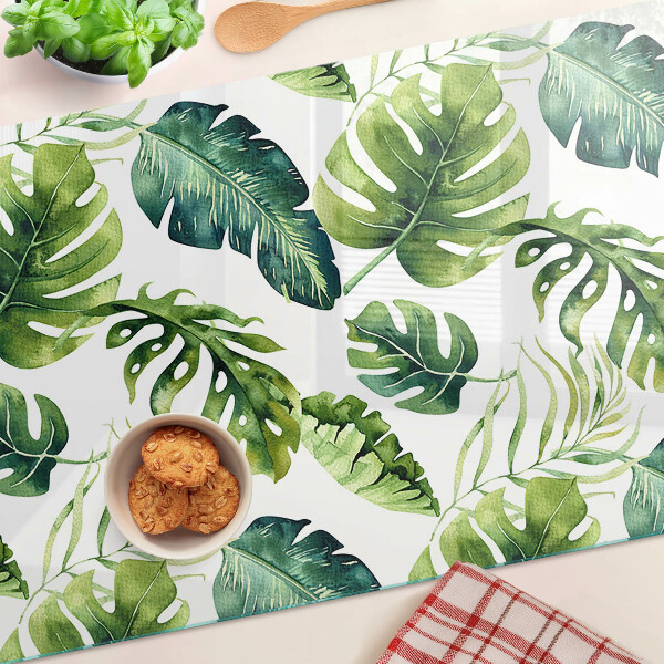 Schneidebrett Monstera-Blätter in Grüntönen