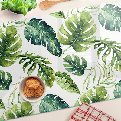 Schneidebrett Monstera-Blätter in Grüntönen