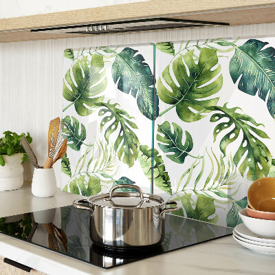 Schneidebrett Monstera-Blätter in Grüntönen