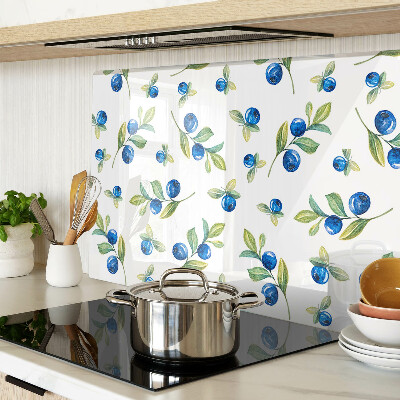 Schneidebrett Glas mit Motiv von Beeren an Zweigen