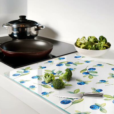 Schneidebrett glas Beeren an den Zweigen