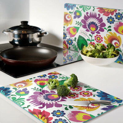 Glas schneidebrett Florales Volksmuster