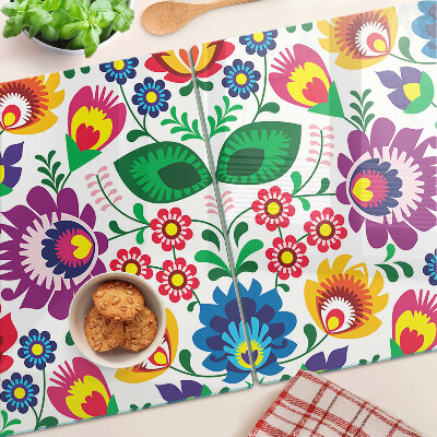 Glas schneidebrett Florales Volksmuster