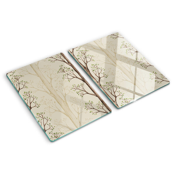 Schneidebrett glas Baumzweige mit Blättermuster