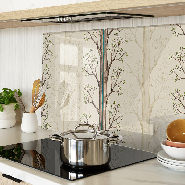 Schneidebrett Glas mit Baumzweigen und Blättermuster