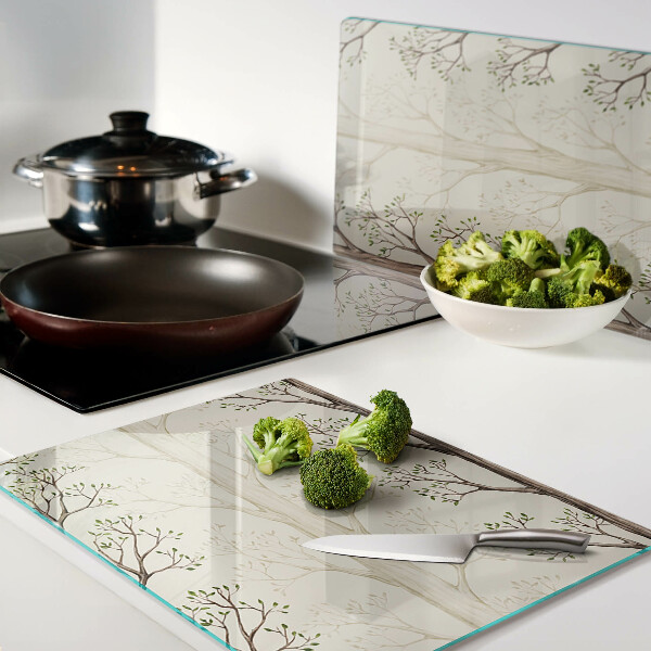 Schneidebrett glas Baumzweige mit Blättermuster