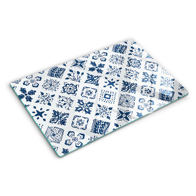 Schneidebrett glas Blumenmotiv im Volksstil