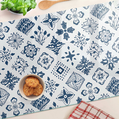 Schneidebrett glas Blumenmotiv im Volksstil