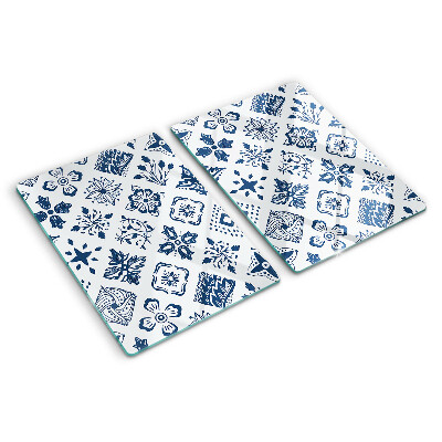 Schneidebrett Glas mit Blumenmotiv im Volksstil