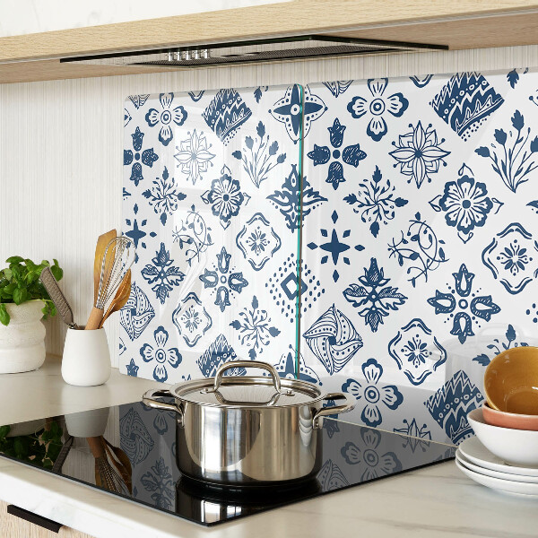 Schneidebrett glas Blumenmotiv im Volksstil