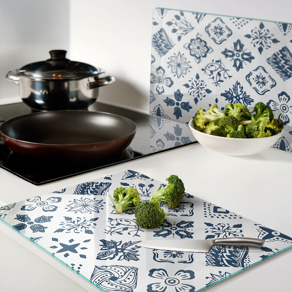 Schneidebrett glas Blumenmotiv im Volksstil