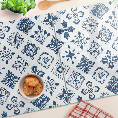 Schneidebrett glas Blumenmotiv im Volksstil