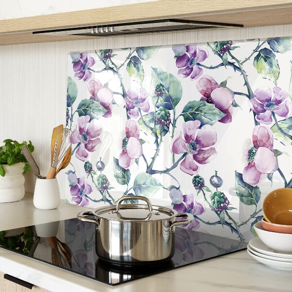 Schneidebrett glas Magnolien-Blumenmuster